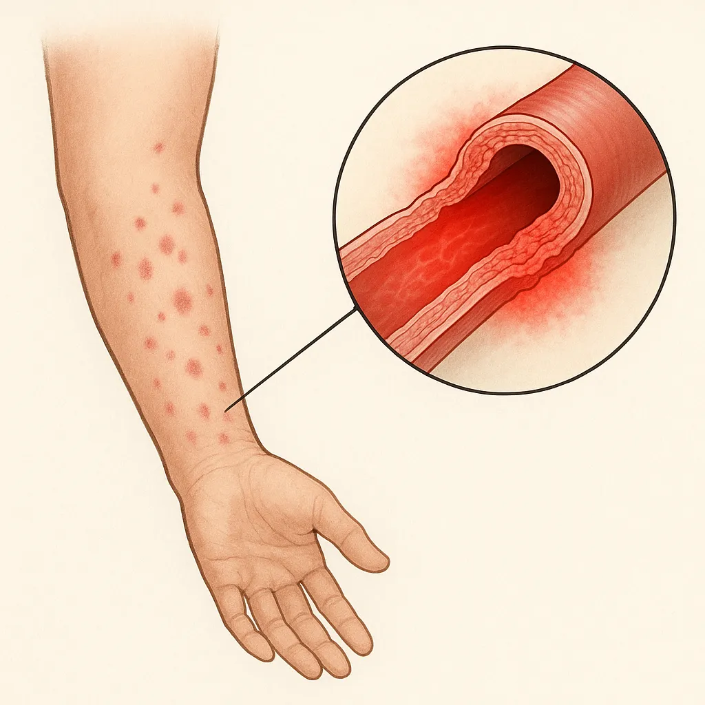 혈관염 이해를 돕기 위한 이미지